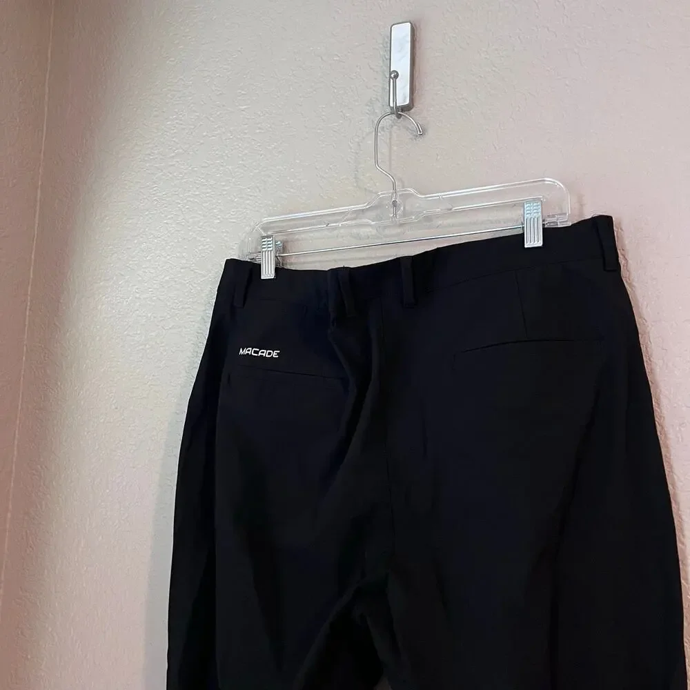 Macade Men’s Golf Pant Trouser Slim Black Athletic 38 Regular Zip Hem